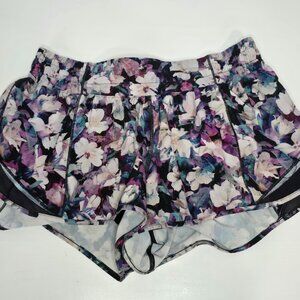 Lululemon Hotty Hot Short Utopia Multi Floral Mesh Blue Purple EUC Size 8 BD